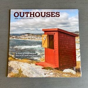 Outhouses 2026 Calendar  Hanging 7 X14"  1onthly Mini Wall Calendar  Sealed New